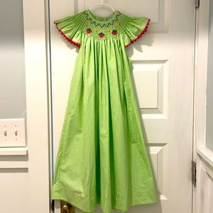 Strawberry smocked dress, size 5